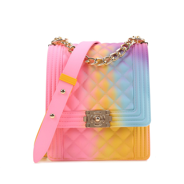 2020 bestseller Wholesale fashion PVC Women Colorful Candy Handbag Shoulder Bag Mini rainbow Jelly Bag hot sellers 1 buyer